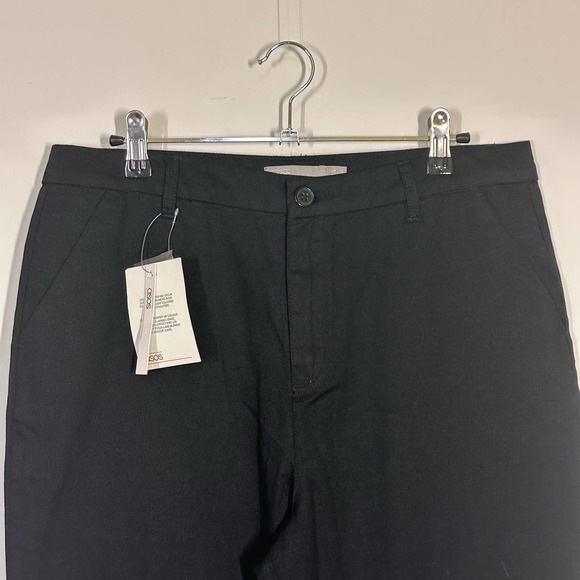 asos Black Flat Front Pants Sz 8 NWT - Picture 3 of 13